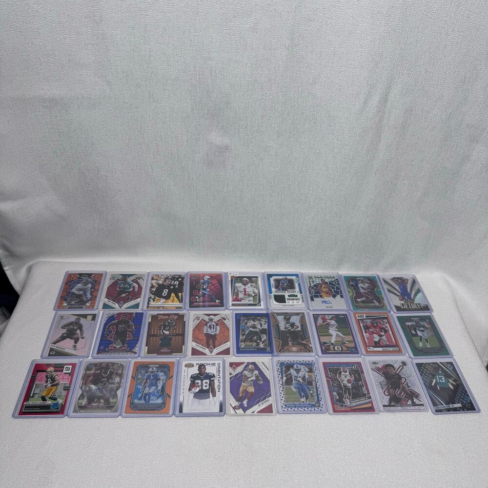 NFL and NBA Card Lot with numbered, Rookies, Starter Collection 27 total cards